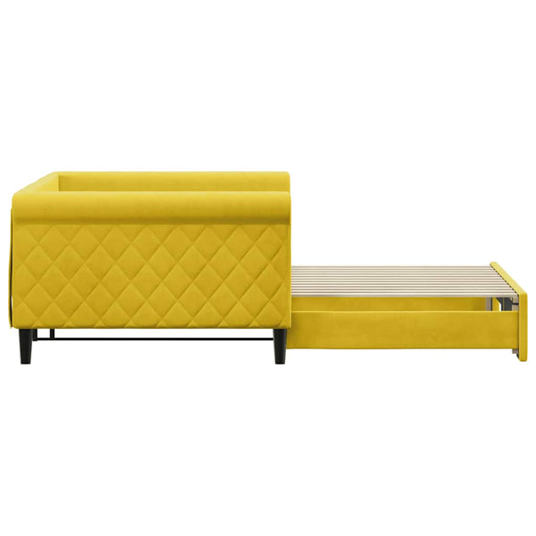 Gelbes Ausziehbares Tagesbett Samt 100x200 cm