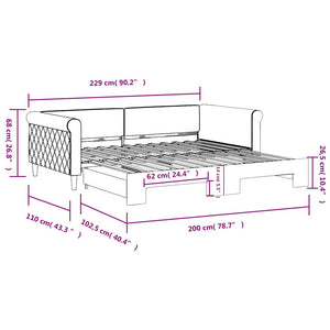 Gelbes Ausziehbares Tagesbett Samt 100x200 cm