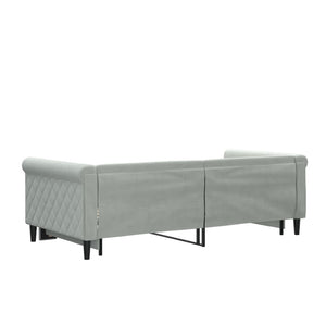 Ausziehbares Tagesbett Hellgrau Samt 90x190 cm