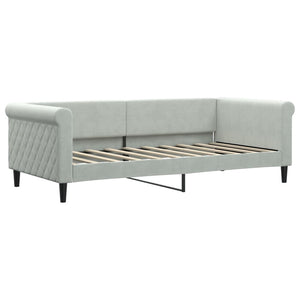 Ausziehbares Tagesbett Hellgrau Samt 90x190 cm