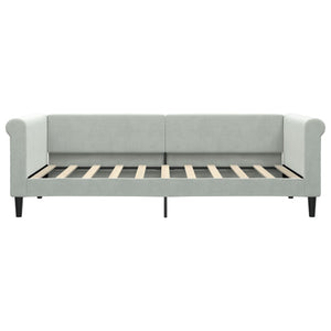 Ausziehbares Tagesbett Hellgrau Samt 90x190 cm