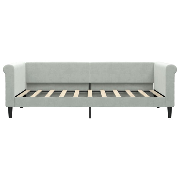 Ausziehbares Tagesbett Hellgrau Samt 90x190 cm