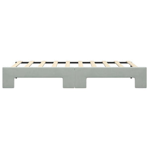Ausziehbares Tagesbett Hellgrau Samt 90x190 cm