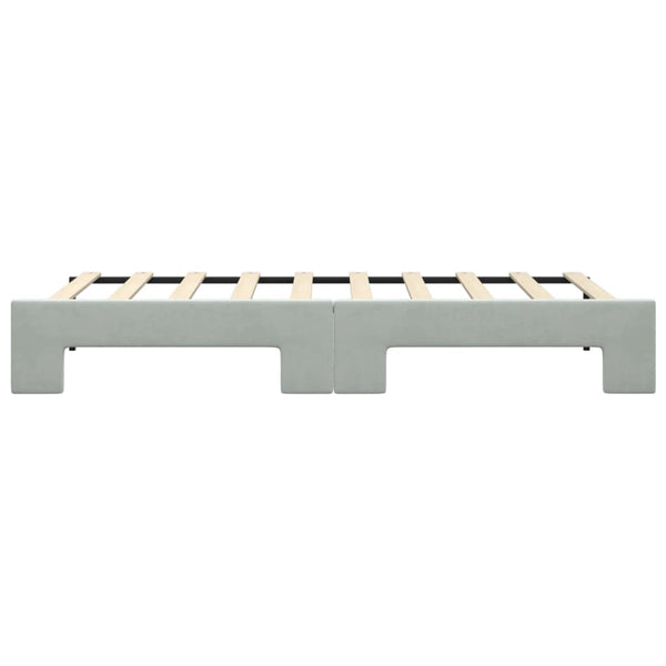Ausziehbares Tagesbett Hellgrau Samt 90x190 cm