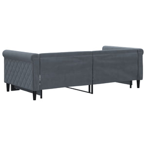 Ausziehbares Tagesbett Dunkelgrau 90x190 cm Samt