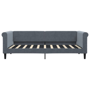Ausziehbares Tagesbett Dunkelgrau 90x190 cm Samt