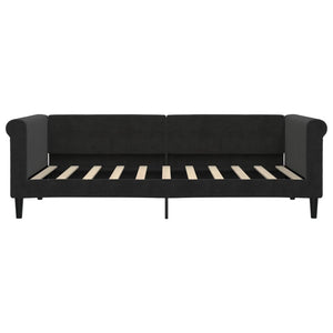 Ausziehbares Tagesbett Schwarz Samt 90x190 cm