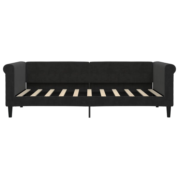Ausziehbares Tagesbett Schwarz Samt 90x190 cm