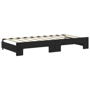 Ausziehbares Tagesbett Schwarz Samt 90x190 cm