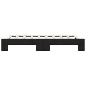 Ausziehbares Tagesbett Schwarz Samt 90x190 cm