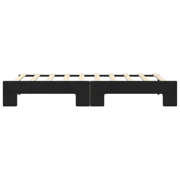 Ausziehbares Tagesbett Schwarz Samt 90x190 cm