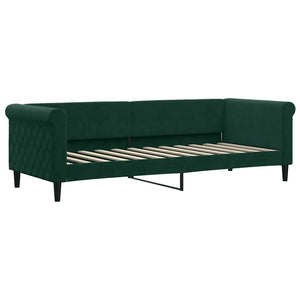 Ausziehbares Tagesbett mit Matratzen Dunkelgrün Samt 80x200 cm