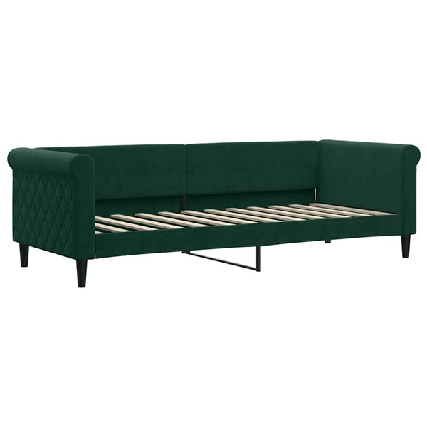 Ausziehbares Tagesbett mit Matratzen Dunkelgrün Samt 80x200 cm