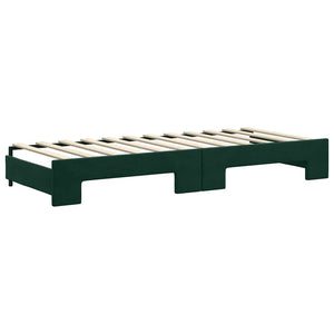 Ausziehbares Tagesbett mit Matratzen Dunkelgrün Samt 80x200 cm
