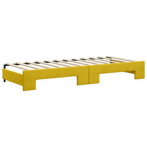 Ausziehbares Tagesbett Gelb Samt 80x200 cm mit Matratzen