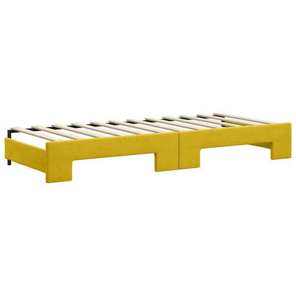 Ausziehbares Tagesbett Gelb Samt 80x200 cm mit Matratzen
