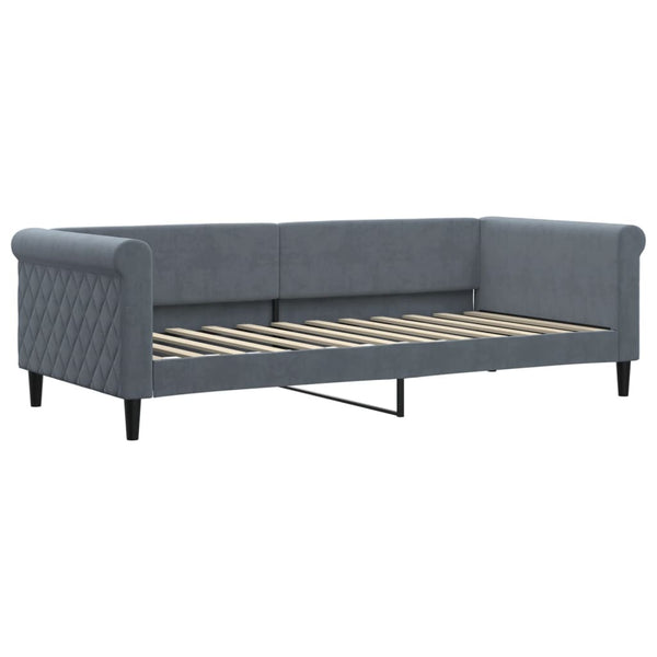 Ausziehbares Tagesbett mit Matratzen Dunkelgrau 90x200 cm