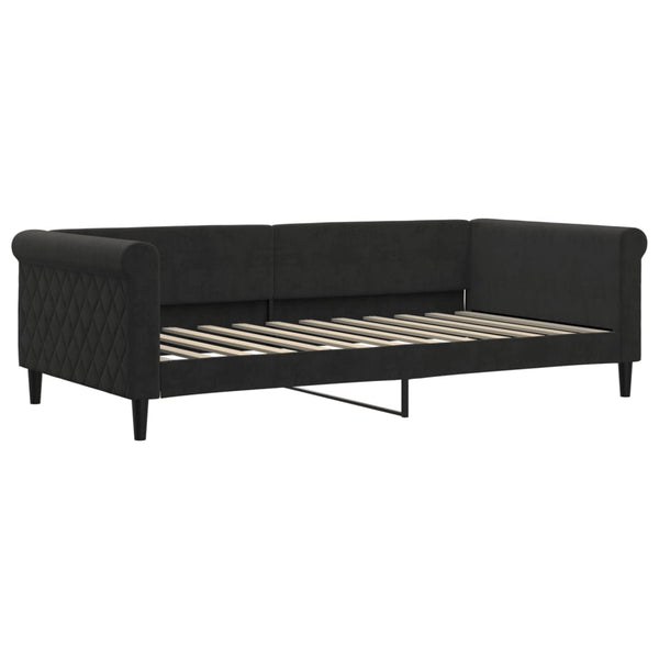 Ausziehbares Tagesbett mit Matratzen, Schwarz, 100x200 cm