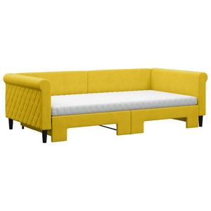 Gelbes Ausziehbares Tagesbett mit Matratzen 100x200 cm