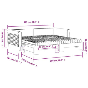 Gelbes Ausziehbares Tagesbett mit Matratzen 100x200 cm