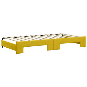 Gelbes Ausziehbares Tagesbett mit Matratzen 100x200 cm