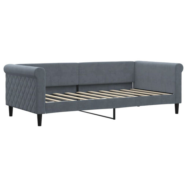 Ausziehbares Tagesbett mit Matratzen Dunkelgrau 90x190 cm