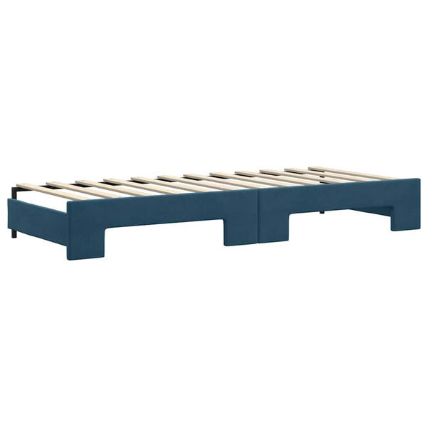 Ausziehbares Tagesbett Blau 80x200 cm Samt