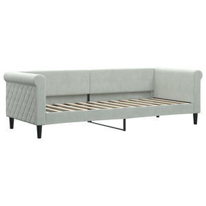 Ausziehbares Tagesbett Hellgrau 80x200 cm Samt