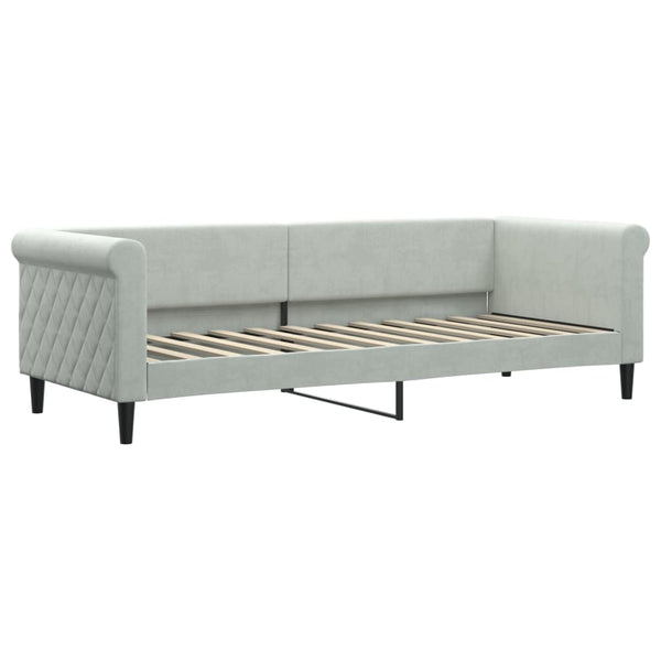 Ausziehbares Tagesbett Hellgrau 80x200 cm Samt