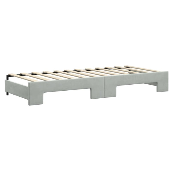 Ausziehbares Tagesbett Hellgrau 80x200 cm Samt