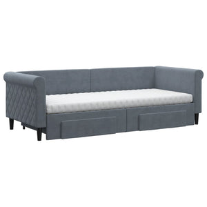 Ausziehbares Tagesbett mit Schubladen Dunkelgrau 80x200 cm