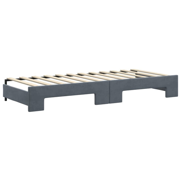Ausziehbares Tagesbett mit Schubladen Dunkelgrau 80x200 cm