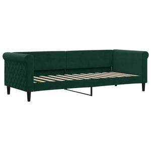 Ausziehbares Tagesbett Dunkelgrün 80x200 cm Samt