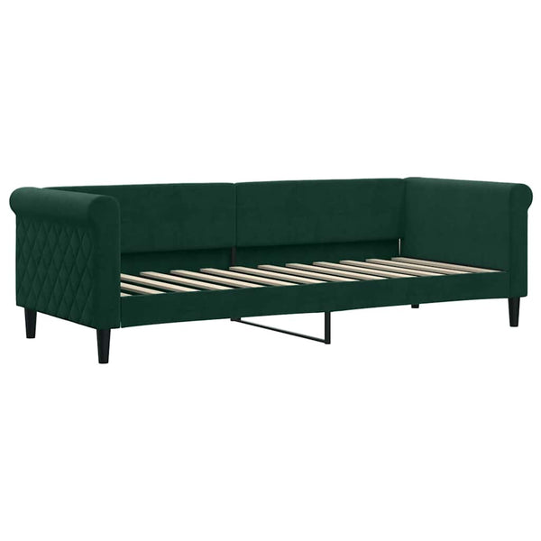 Ausziehbares Tagesbett Dunkelgrün 80x200 cm Samt