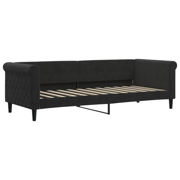 Ausziehbares Tagesbett Schwarz Samt 80x200 cm