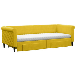 Ausziehbares Tagesbett Gelb 80x200 cm Samt