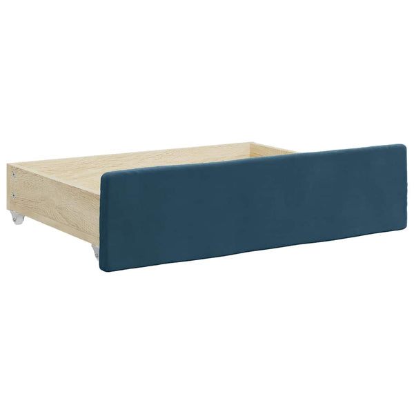 Ausziehbares Tagesbett Blau Samt 90x200 cm