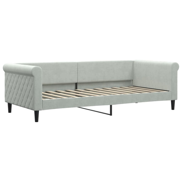 Ausziehbares Tagesbett Hellgrau Samt 90x200 cm
