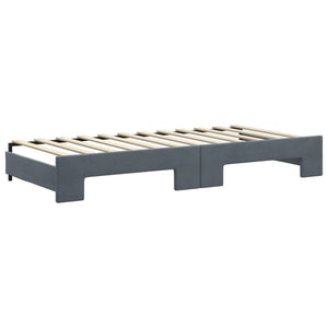 Ausziehbares Tagesbett mit Schubladen Dunkelgrau 90x200 cm