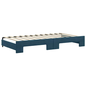 Ausziehbares Tagesbett Blau Samt 100x200 cm
