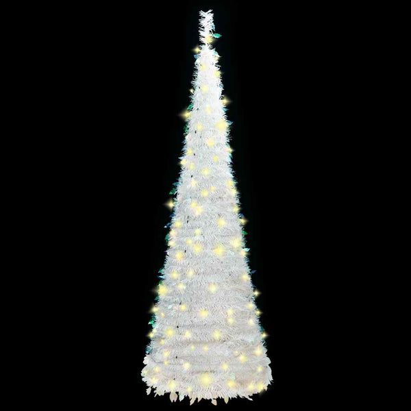 vidaXL Sapin de Noël Pop-up Artificiel 200 LED Blanc 210 cm