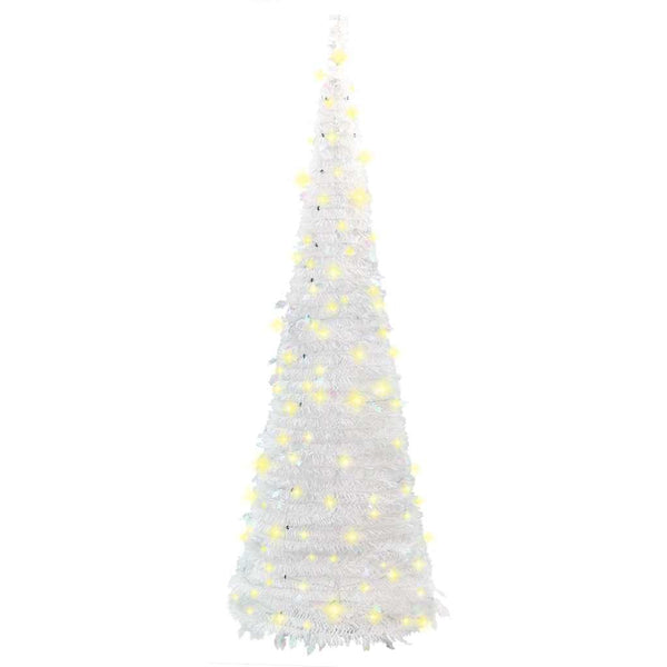 vidaXL Sapin de Noël Pop-up Artificiel 200 LED Blanc 210 cm