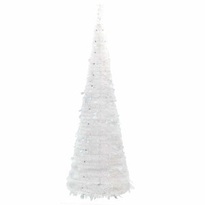 vidaXL Sapin de Noël Pop-up Artificiel 200 LED Blanc 210 cm