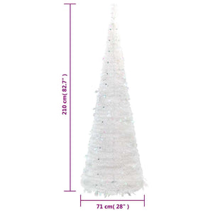 vidaXL Sapin de Noël Pop-up Artificiel 200 LED Blanc 210 cm