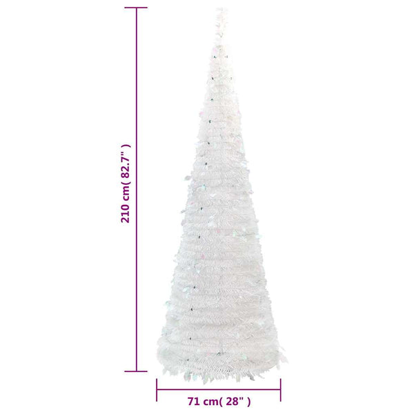 vidaXL Sapin de Noël Pop-up Artificiel 200 LED Blanc 210 cm