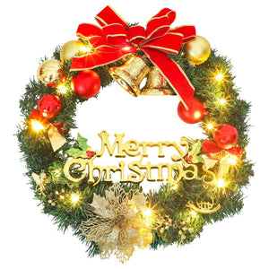 vidaXL Couronne de Noël avec 15 LED Vert 30 cm