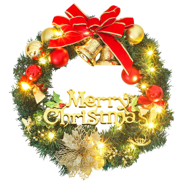 vidaXL Couronne de Noël avec 15 LED Vert 30 cm