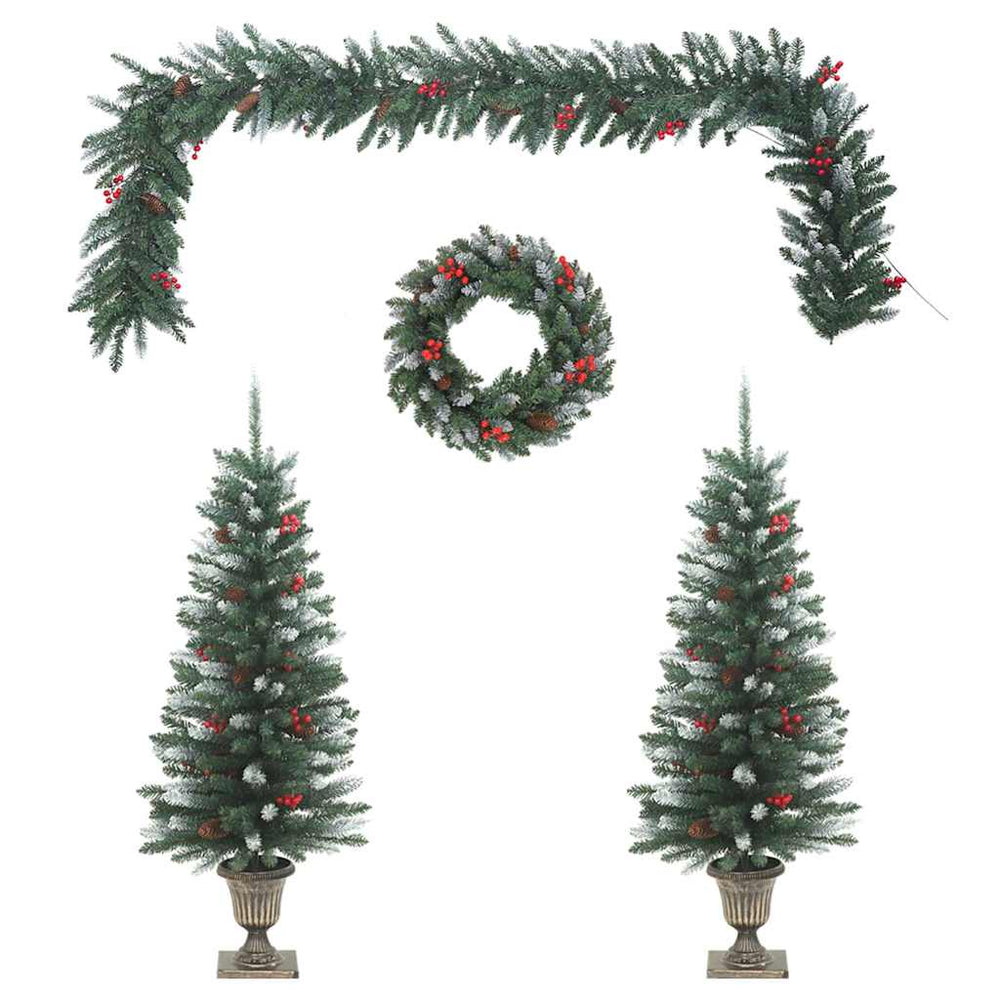 vidaXL 4-piece PVC Christmas Door Decoration Set