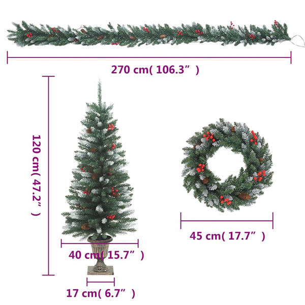 4-tlg. PVC Türschmuck-Set Weihnachten