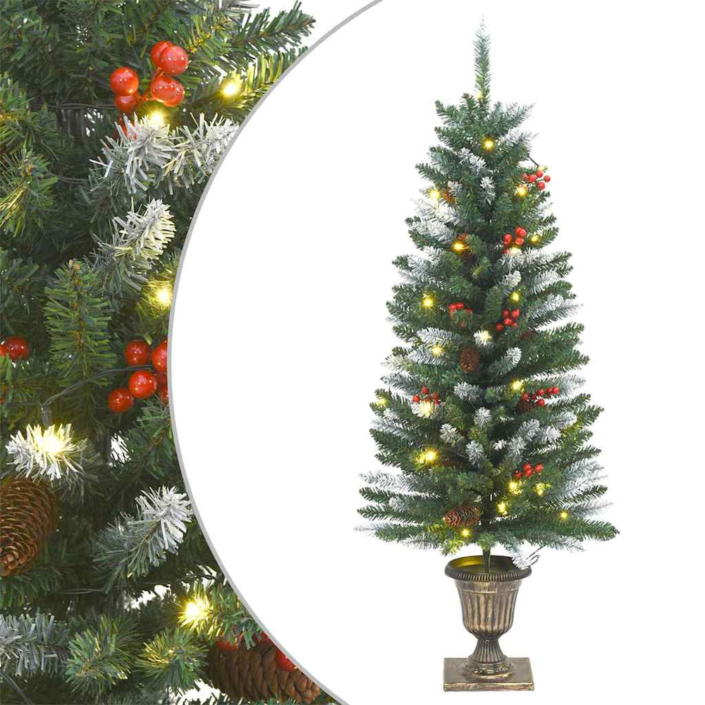 2er-Set LED-Weihnachtsbäume, Grün/Weiß, 120 cm